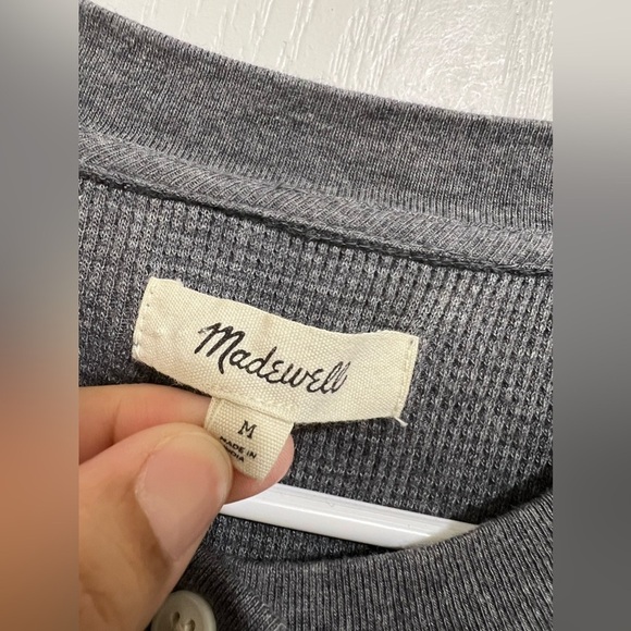 Madewell Heathered Thermal Henley Tee size M - Picture 15 of 15